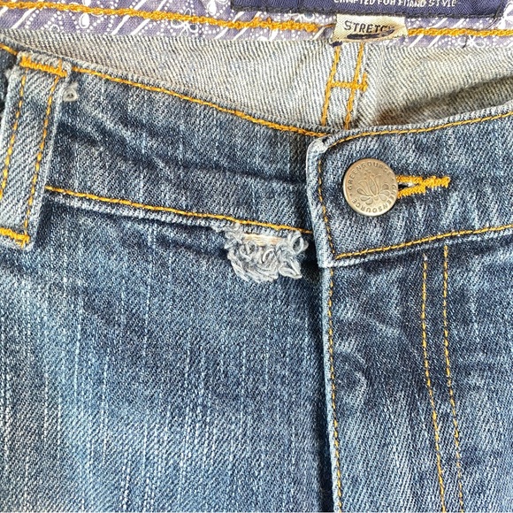 Green Source Womens Jeans Sz 6 Organic Cotton Stretch Distressed Denim Flare - Picture 11 of 11